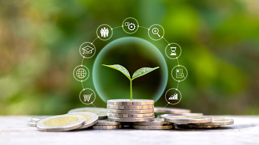 Portrait of three smiling executives standing in an office lobby